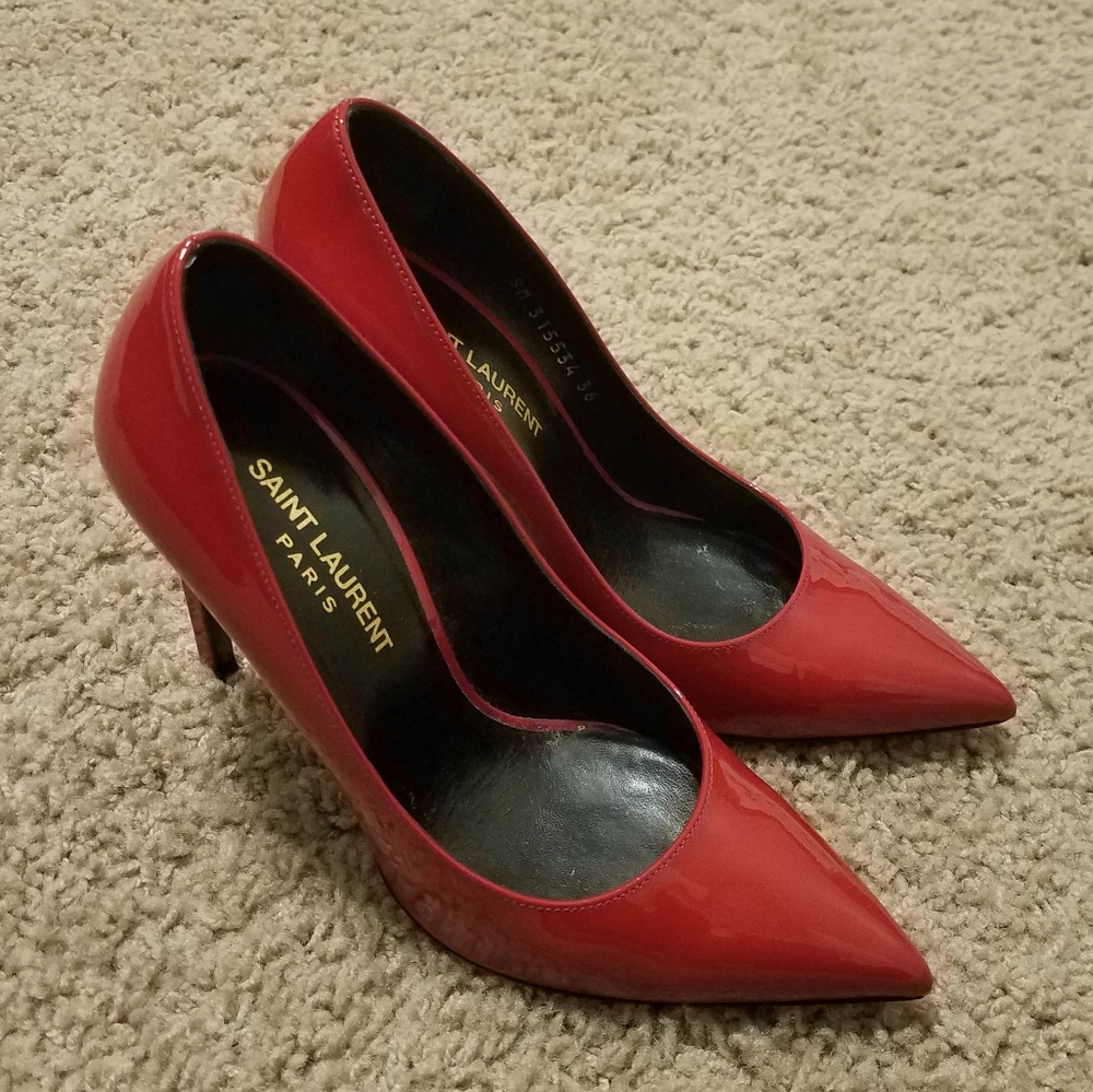 Authentic SAINT LAURENT Anja Patent Leather Pumps